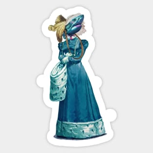 Fancy Victorian Shark Lady Sticker